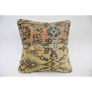 Multicolor Bohemian Wool <b>Bolster</b> <b>Pillow</b> 14x14 Inch Eco-Friendly Non-Slip Removable Washable Vintage Floral Woven Decorative - Product Image 1