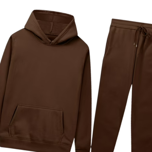 Conjunto Deportivo Informal de Invierno para Hombre y Mujer, Sudadera con Capucha Marrón y Pantalones Jogger, Venta al Por Mayor de Fábrica, Logotipo Personalizado OEM - Product Image 6