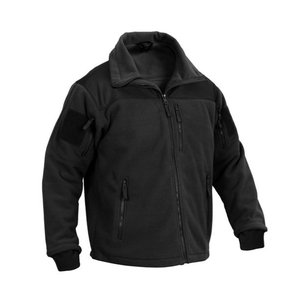 Veste d'hiver pour homme, noire, à manches longues, en polaire respirante, coupe-vent, avec col montant, vêtements de sport d'extérieur, taille adulte - Product Image 1