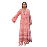 Robe longue en mousseline rose brodée avec manches chauve-souris, style bohème, imprimé floral, coupe ample, pour femme, collection printemps