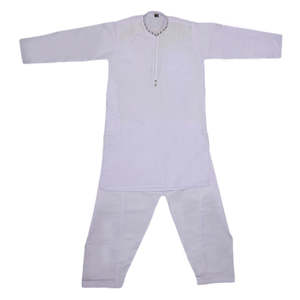 Traje Kurta Shalwar Bordado para Niños - Blanco - Product Image 3