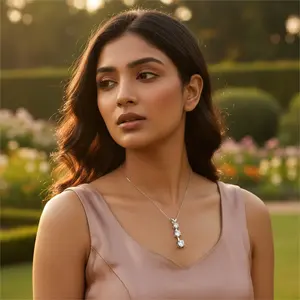 925 <b>Silver</b> Cubic Zirconia <b>Pendant</b> <b>Necklace</b> Women's Crystal <b>Necklace</b> - Product Image 1