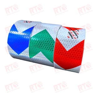 Honeycomb PVC Material Reflexivo Adesivo Temporário Aviso de Segurança Refletir Adesivo 5cm x 25m Amarelo Fita Reflectiva para Caminhão - Product Image 1