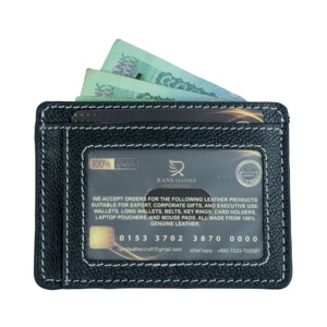 Porte-cartes en cuir véritable personnalisé portefeuille d'affaires mince portefeuille minimaliste pour hommes et femmes - Product Image 6