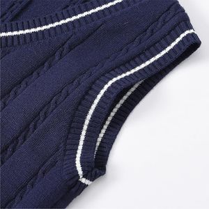 2025 new arrival slim fit knitted v neck streetwear <b>sleeveless</b> unisex custom winter <b>cardigan</b> style pullover <b>men's</b> sweater vests - Product Image 2