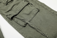 Pantalon cargo pour homme de haute qualité 2025, poche zippée, boutonnière, toile, poche 3D, jambe large, pantalon baggy pour homme, lavé