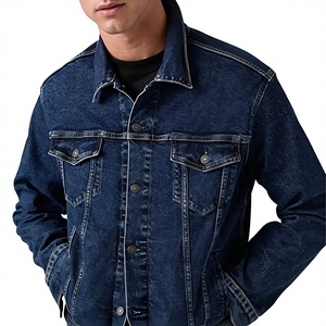 Chaqueta Vaquera Clásica para Hombre al por Mayor, 100% Algodón, Azul Medio Lavado, Casual, con Botones Delanteros, Corte Regular, Ropa de Calle - Product Image 3