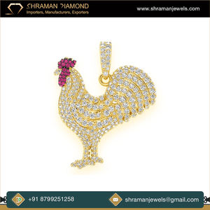 2025 Exclusif Premium Qualité D Couleur VVS 2.25 TCW 16 Grammes Personnalisé Rubis Coq 14K Or Massif Moissanite Pendentif pour Hommes Femmes - Product Image 6