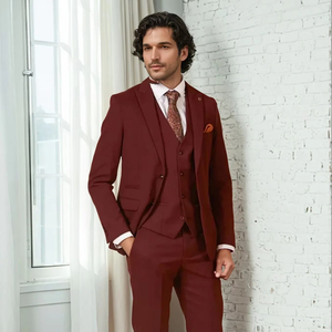 Traje de alta calidad Trajes de hombre 3 piezas Traje DE BODA informal de negocios Traje elegante ajustado para hombres - Product Image 1
