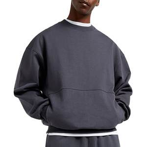 Sweats à col rond surdimensionnés poche latérale personnalisée pas de sweats à capuche Boxy Fit sweats épais fabricant de sweats à capuche - Product Image 6