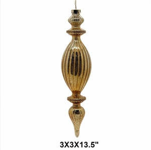 Adornos Navideños de Cristal Hechos a Mano de Primera Calidad, Decoraciones Clásicas de Lujo para Árboles de Navidad en Dorado, Rojo y Esmeralda - Product Image 4