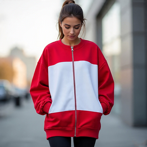 1/4 Zip Oversize Drop Shoulder 450 GSM Sudaderas Transpirable Heavyweight Loose Fit Custom Oversize 500 GSM Sudaderas Mujeres - Product Image 4