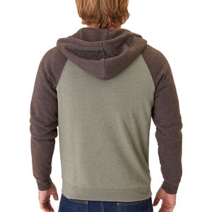 Sudadera con capucha impermeable de estilo americano para hombre, talla grande, personalizada, con cremallera completa, de algodón y poliéster de alto gramaje, antiencogimiento. - Product Image 3