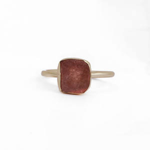 Ensemble de pierres précieuses Turquoise en cuivre fait à la main Bague en forme de lune Marteau texturé Anneau réglable - Product Image 5