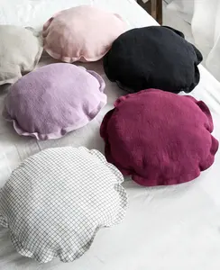 <span class=keywords><strong>Housse</strong></span> de <span class=keywords><strong>coussin</strong></span> ronde en lin avec fermeture éclair, <span class=keywords><strong>coussin</strong></span> décoratif lavé, <span class=keywords><strong>coussin</strong></span> de siège, <span class=keywords><strong>coussin</strong></span> de yoga et de méditation fait main - Product Image 2