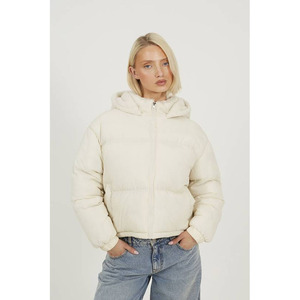 Custom Knitted Canvas Puffer Jacket Bubble <b>Coat</b> with <b>Thick</b> Cotton Lining <b>Winter</b> Jacket for Women - Product Image 1