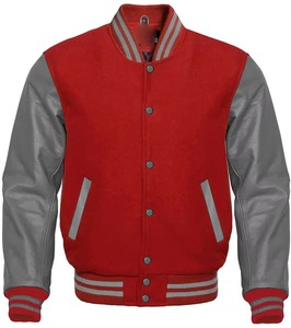 Veste universitaire en cuir véritable pour homme en laine avec logo brodé personnalisé en noir avec couleur personnalisée - Product Image 6