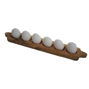 Support d'oeufs en bois rustique fait à la main durable pour la décoration de la ferme et l'organisation de la cuisine, y compris le plateau à oeufs - Product Image 5