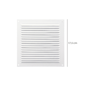 Griglia di ventilazione in alluminio con zanzariera avvitabile 175 x 175 mm. Bianco - Product Image 2