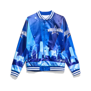 Chaqueta Bomber de Invierno para Hombre, Estilo Letterman, Personalizada con el Equipo de Baloncesto de Nueva York, de Alta Calidad, con Parche Frontal con el Logotipo - Product Image 1