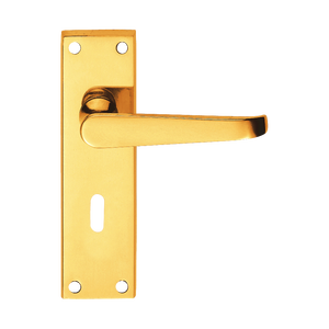 Manija de palanca de puerta de latón pulido de diseño moderno, placa trasera, instalación de tornillo, Baño, Dormitorio, cocina, sala de estar, uso - Product Image 1