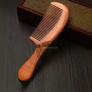 Peine de madera de Neem a base de hierbas Tradebyd para cabello sedoso, cuidado del cabello Natural, peine de madera para el cuidado de la barba para hombres y mujeres - Product Image 1