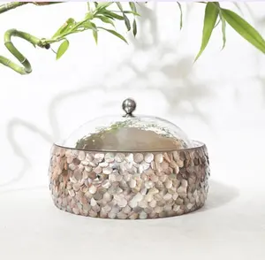 珍珠之母镶嵌砂锅菜食品容器，用于家庭酒店花卉设计中的食品火锅