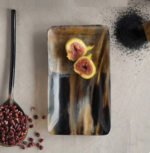 Bandejas para servir comida de cuerno Natural moderno de estilo de diseño Bandejas de comida de cuerno sólido de diferentes tamaños hechas a mano - Product Image 4