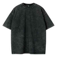 T-shirts pour hommes en tricot délavé à l'acide, vintage, avec logo personnalisé, respirants, à séchage rapide, à manches courtes, col rond, streetwear, tissu 180g