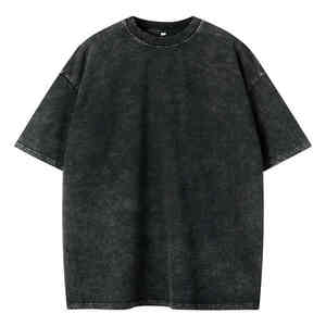 Chemise délavée à l'acide pour hommes, t-shirts vintage lavés personnalisés en gros - Product Image 2