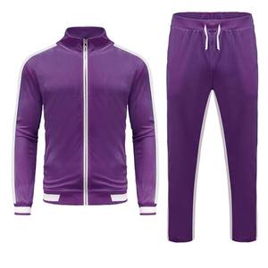 Ensemble de survêtement de haute qualité avec bandes latérales, logo personnalisé, veste et pantalon pour hommes - Product Image 3