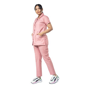 Soins infirmiers à la mode 2 pièces gommages sur mesure vêtements de tous les jours tissu léger à manches courtes uniformes pour les infirmières et les travailleurs de la santé - Product Image 4