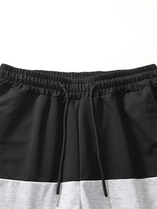 OEM ผู้ชายบล็อกสีจดหมาย patched รายละเอียด Drawstring กางเกงขาสั้นเอวกางเกงขาสั้นวิ่งแบบกําหนดเองสําหรับผู้ชาย - Product Image 3