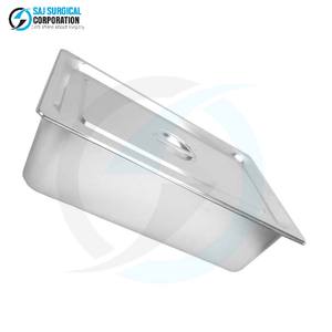 Plateau pour instruments chirurgicaux en acier inoxydable avec couvercle à charnières, fonctionnement manuel pour la chirurgie générale - Stockage stérile réutilisable et durable - Product Image 2