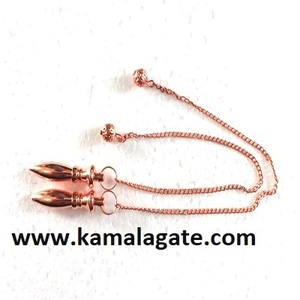 Péndulo de latón y metal de cono liso plateado con Péndulo curativo de cono de metal de cadena a la venta - Product Image 5