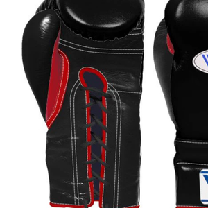 Gants de boxe à lacets Winning, noir et rouge, cuir véritable, professionnels, pour entraînement et sparring, faits à la main, qualité professionnelle - Product Image 3