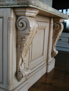 Supports décoratifs en bois massif pour îlot de cuisine au design moderne, consoles en bois pour armoires de cuisine - Product Image 3