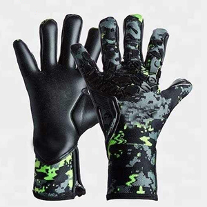 Gants de gardien de but en cuir personnalisés Conception de lave Paume en latex durable Tissu respirant Poignée antidérapante Match d'entraînement de football - Product Image 4