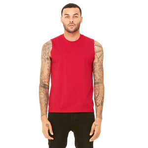 Bella + Canvas 3483 Unisex Jersey Muscle Tank Chaleco deportivo personalizado de longitud extendida Rendimiento Transpirable 3D Técnica de lavado superior - Product Image 4