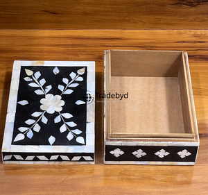 Handcrafted Bone Inlay Decorative Storage Box for Jewelry and <b>Gifts</b> Tradebyd Jewelry <b>Boxes</b> - Product Image 2