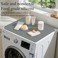 Tapis de protection en silicone sur mesure pour lave-linge, imperméable, antidérapant, résistant à la chaleur, pour dessus de machine à laver/sécher, OEM ODM