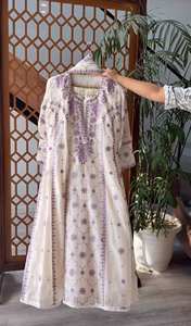 Lancement d'un nouveau look de soirée de créateur Pure Roman Silk A-Line Top Palazzo & Dupatta Set - Product Image 4