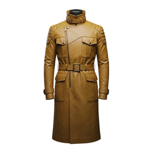 เสื้อโค้ทหนังยาวสำหรับผู้ชายดีไซน์ใหม่ล่าสุด - Product Image 5