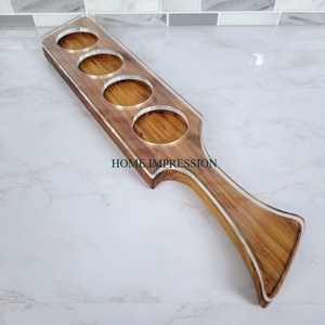 Vente chaude Fabricant De Table Décoratif En Bois Porte-Vin 10 Porte-Verre À Vin Et Rack Décoratif Porte-Vin Fournitures - Product Image 4