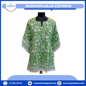 Hot Selling Indian Manufacturer Printed <b>Kaftan</b> Free Size 100% Cotton Hand Block Printed Beautiful Beach <b>Kaftans</b> for Sale - Product Image 4