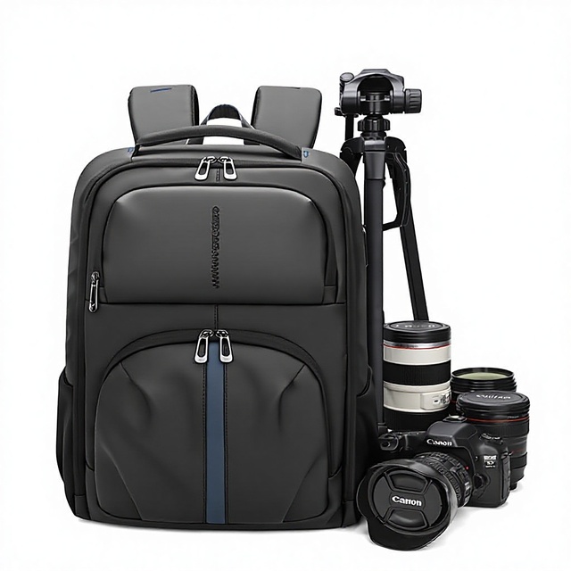 Waterproof Dual-shoulder Photography Equipment case with Camera Lens Compartment, Carry-on Case, Outdoor Dual-shoulder Backpack