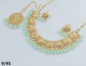 INDIAN TRADITIONAL and FASHIONABLE COPPER <b>JEWELLERY</b> BRIDAL WEDDING <b>JEWELLERY</b> <b>SET</b> for WOMEN EARRINGS and NECKLACE <b>SET</b> - Product Image 3