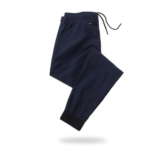 Pantalones ajustados informales con logotipo OEM para hombre, pantalones deportivos personalizados de alta calidad, gimnasio, Fitness, forro polar, lo último en liso, estilo informal de talla grande - Product Image 1