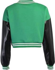 Nuevo estilo, chaqueta Bomber de punto de piel de oveja de terciopelo para niñas, bolsillos delanteros de diamantes de imitación personalizados, con capucha, longitud Regular, temporada de otoño - Product Image 6