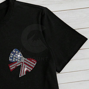 T-shirts à manches courtes de haute qualité pour femmes avec strass Impression par sublimation T-shirts à strass pour femmes - Product Image 4